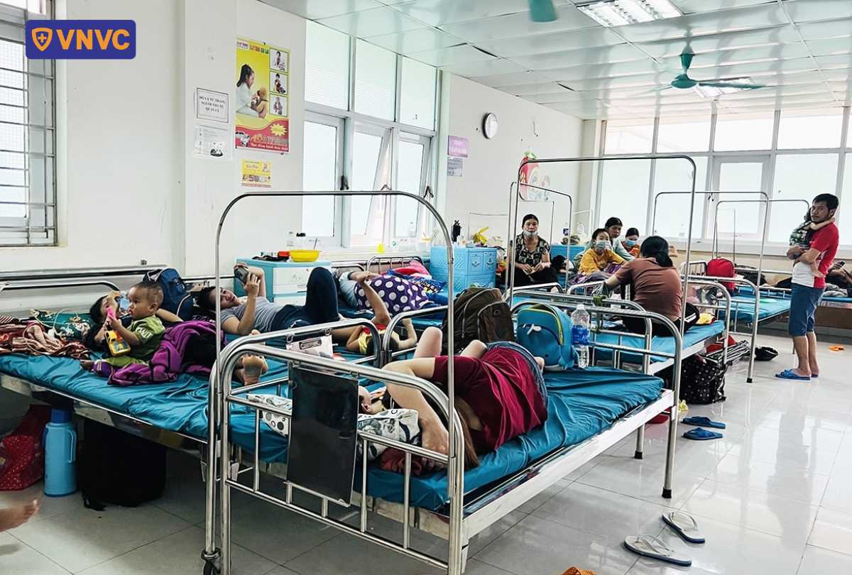 nhiều người bệnh nhập viện