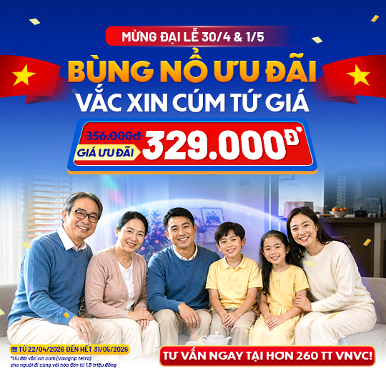 ưu đãi vắc xin cúm tứ giá 329000