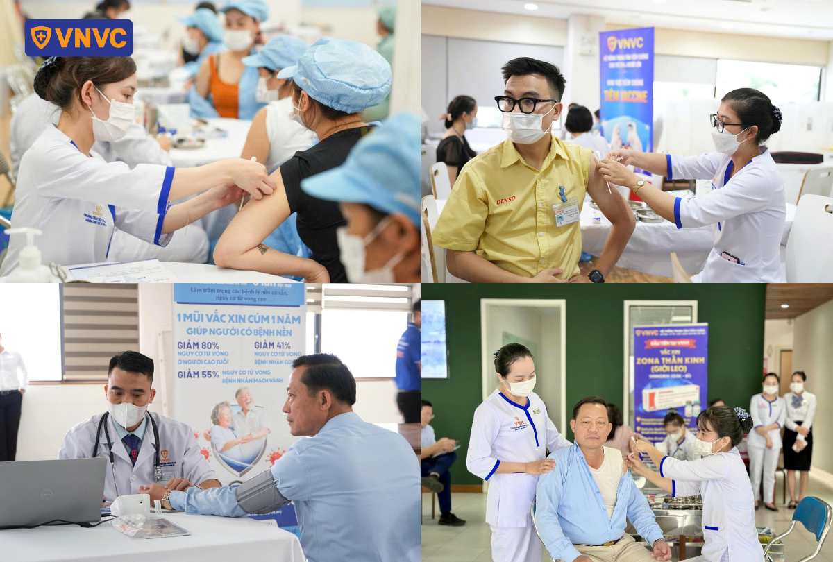 tiêm cho nhiều người lao động