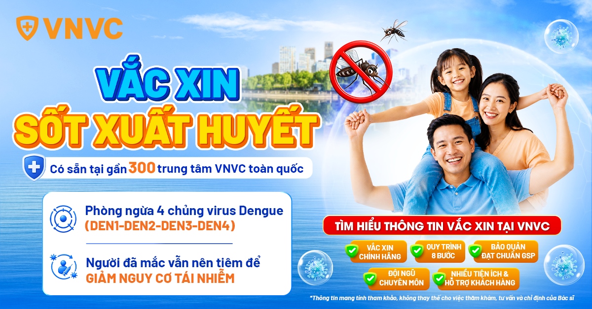 VNVC ưu đãi 100.000 đồng tiêm vắc xin phòng sốt xuất huyết