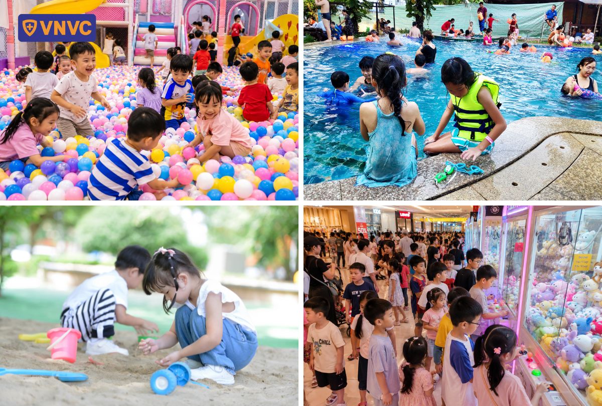 khu vui chơi nhà banh hồ bơi