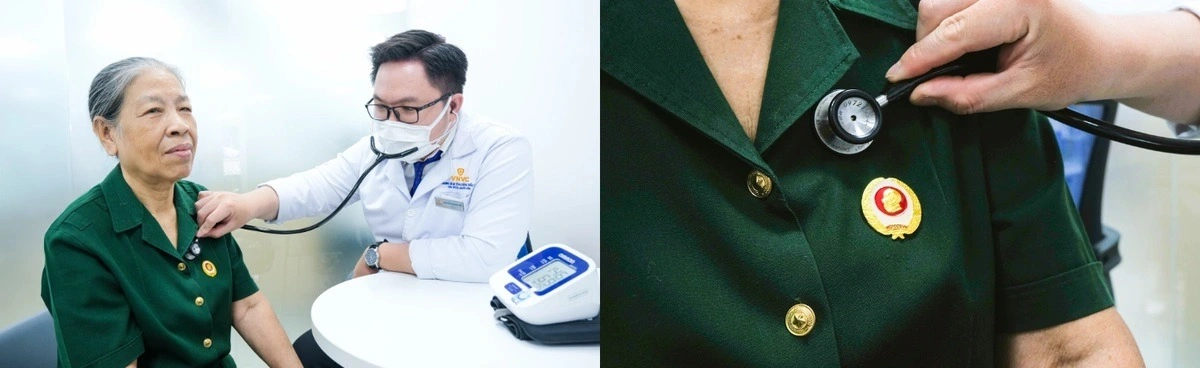 bác sĩ khám cho cựu giao liên