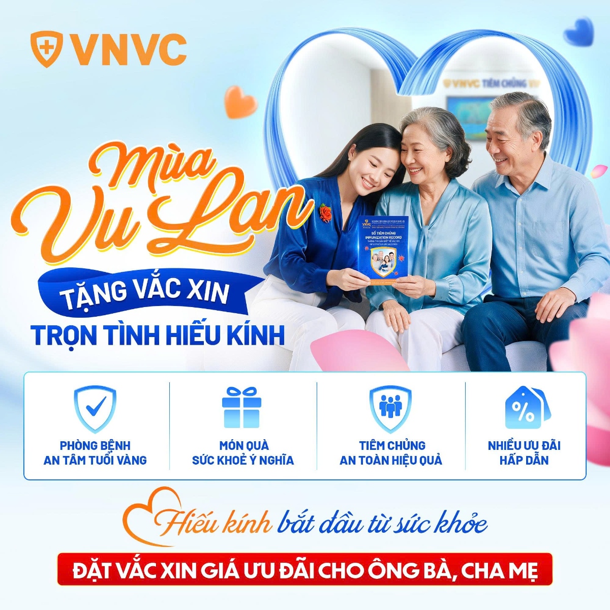 đặt mua vắc xin cho ông bà cha mẹ