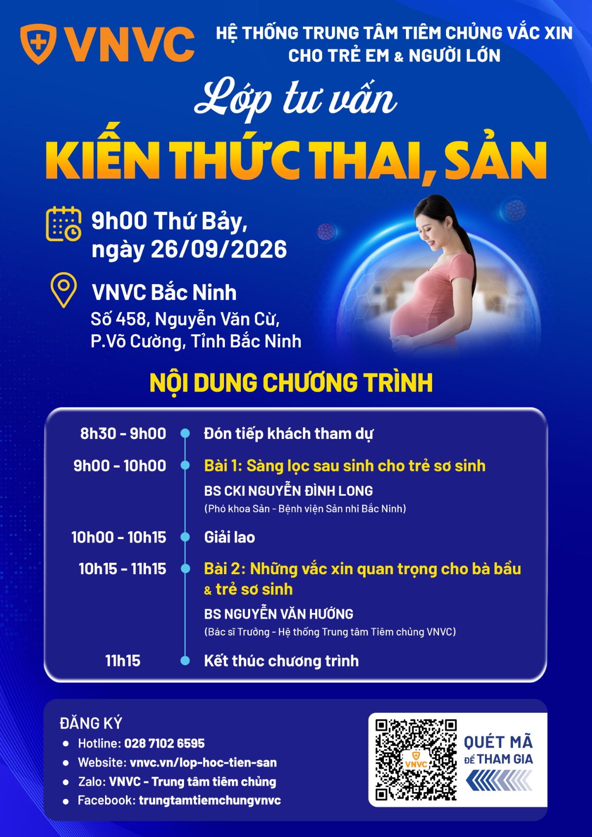 banner lớp tư vấn thai sản vnvc bắc ninh