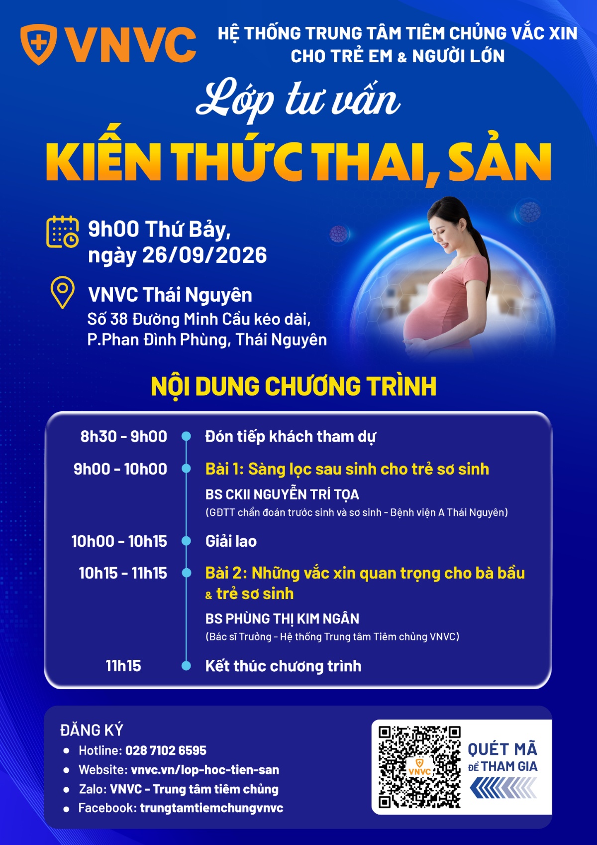 lớp tư vấn thai sản tại vnvc thái nguyên
