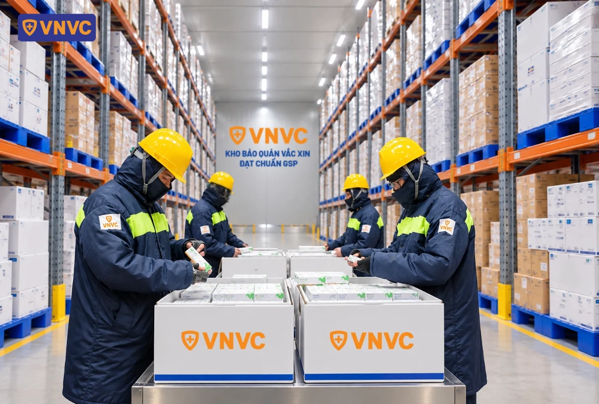 bên trong kho lạnh bảo quản vắc xin