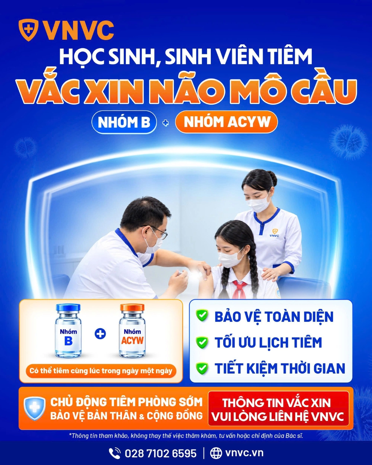 học sinh tiêm não mô cầu