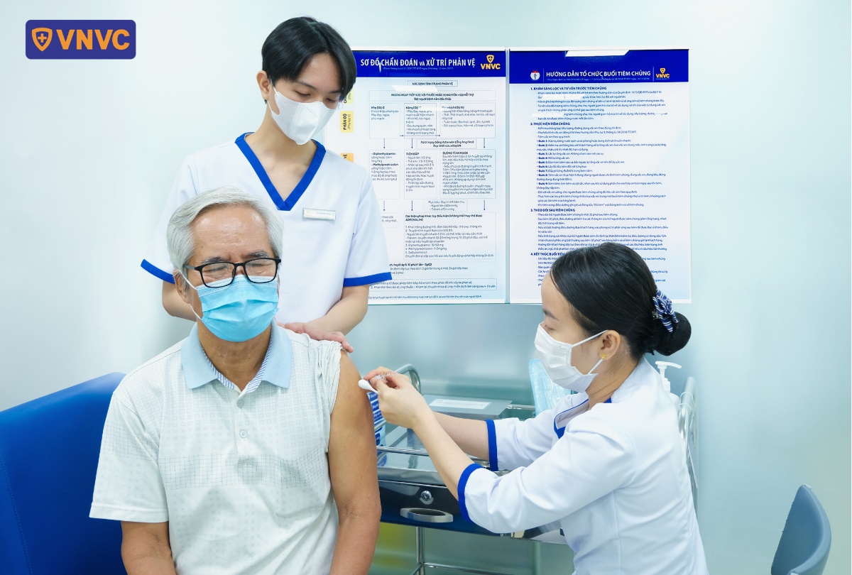 người già tiêm phòng cúm a