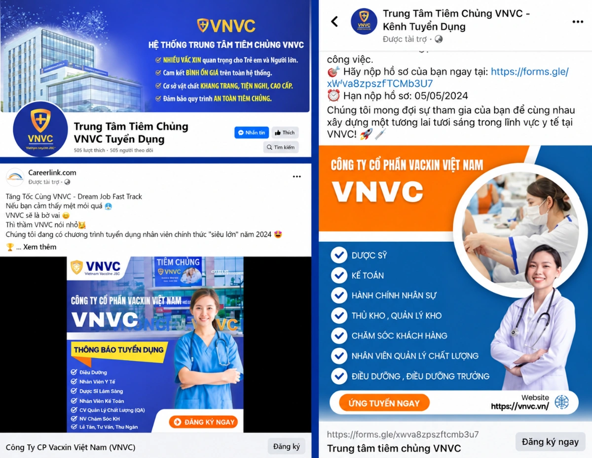 tài khoản giả mạo vnvc