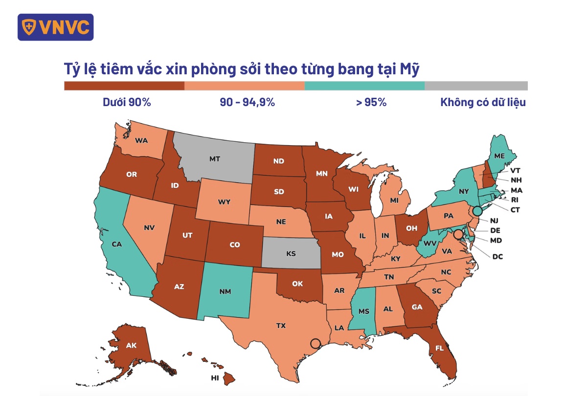 tỷ lệ tiêm sởi tại mỹ